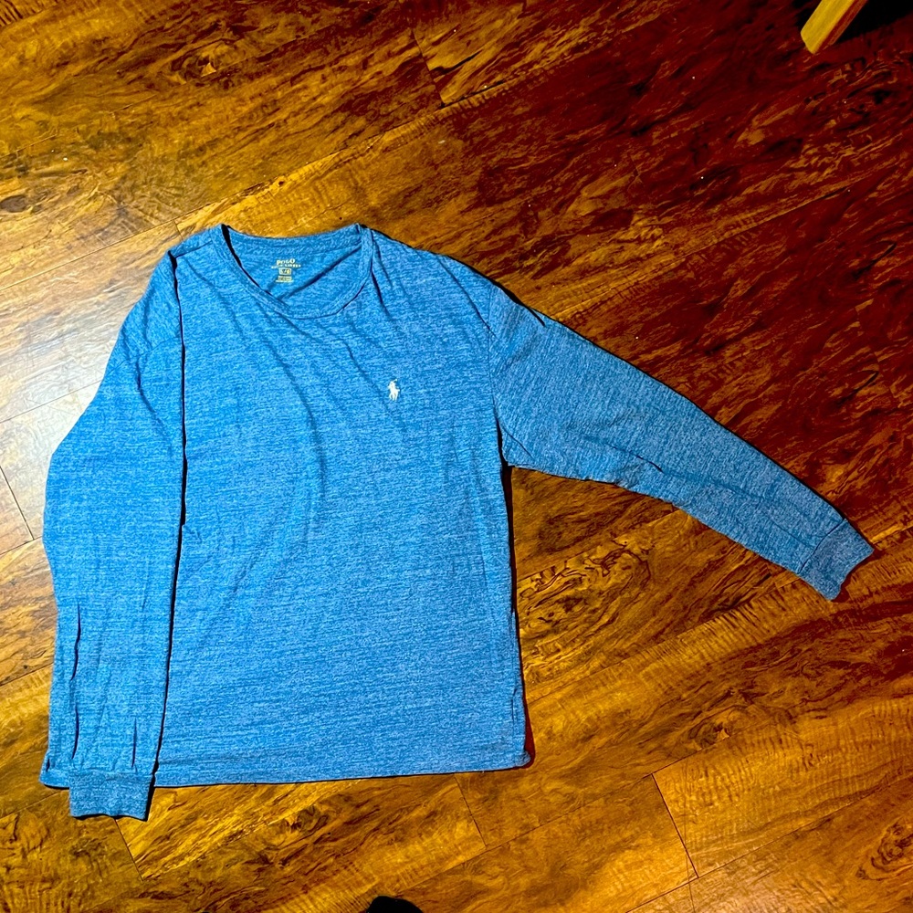 Heather Blue polo tee